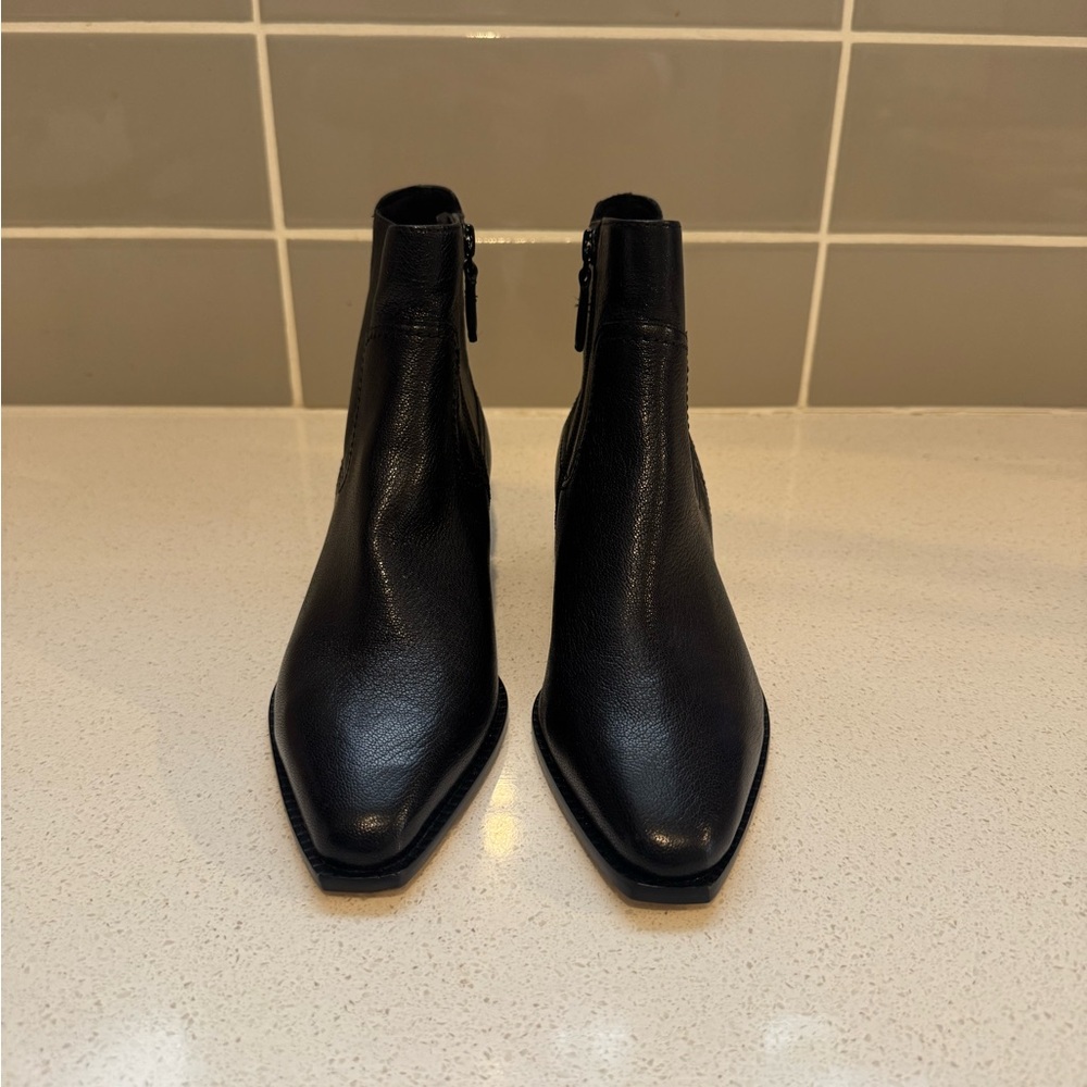 NEW Cole Haan Black Leather Ankle Booties – Women’s Classic Heeled Fashion Boots - Picture 5 of 8